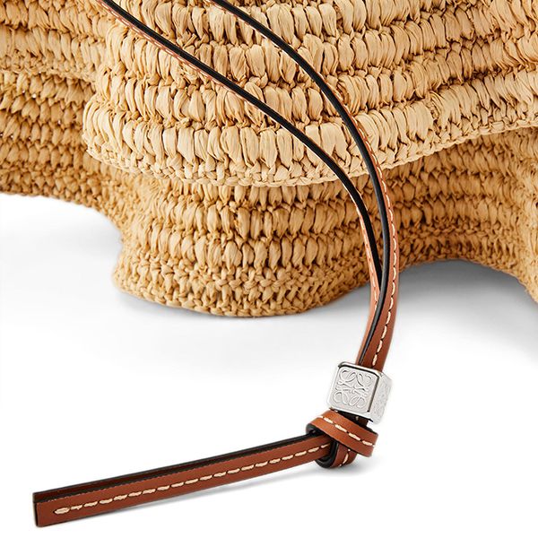 【ロエベ】新作◇フリルバルーンバッグ偽物ラフィア&カーフ A710P69X01